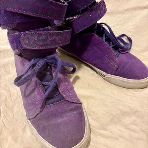 Supra TK Society High Tops Hi-Tops Purple Skate Shoes Vintage 7.5 38.5